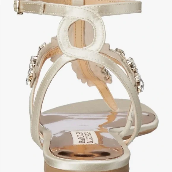 Badgley Mischka Crystal Embellished Gold Sandals - Picture 2 of 7